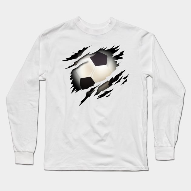 Soccer in the Heart - Football Sport Passion Long Sleeve T-Shirt by HappyGiftArt